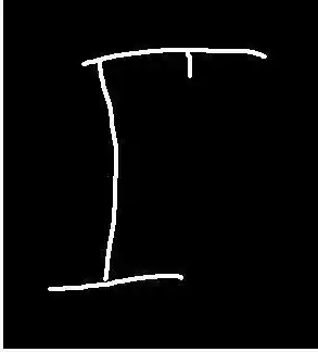 Dessin minimaliste d’un gibet de jeu du pendu, trait blanc sur fond noir. Illustration du poème « Jeu du pendu » d’Hervé Gransart.