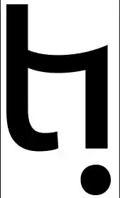 Caractère typographique minimaliste en noir sur blanc, forme d’exclamation tronquée évoquant l’urgence. Illustration du poème « Urgence » d’Hervé Gransart.