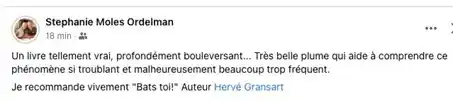 Avis de lectrice sur le roman Bats-toi d’Hervé Gransart : « Un livre profondément bouleversant sur les violences conjugales, très belle plume ».