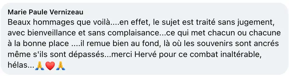 Avis de Marie Paule Vernizeau sur Bats-toi d’Hervé Gransart : « Sujet traité sans jugement, avec bienveillance et sans complaisance, remue au fond »