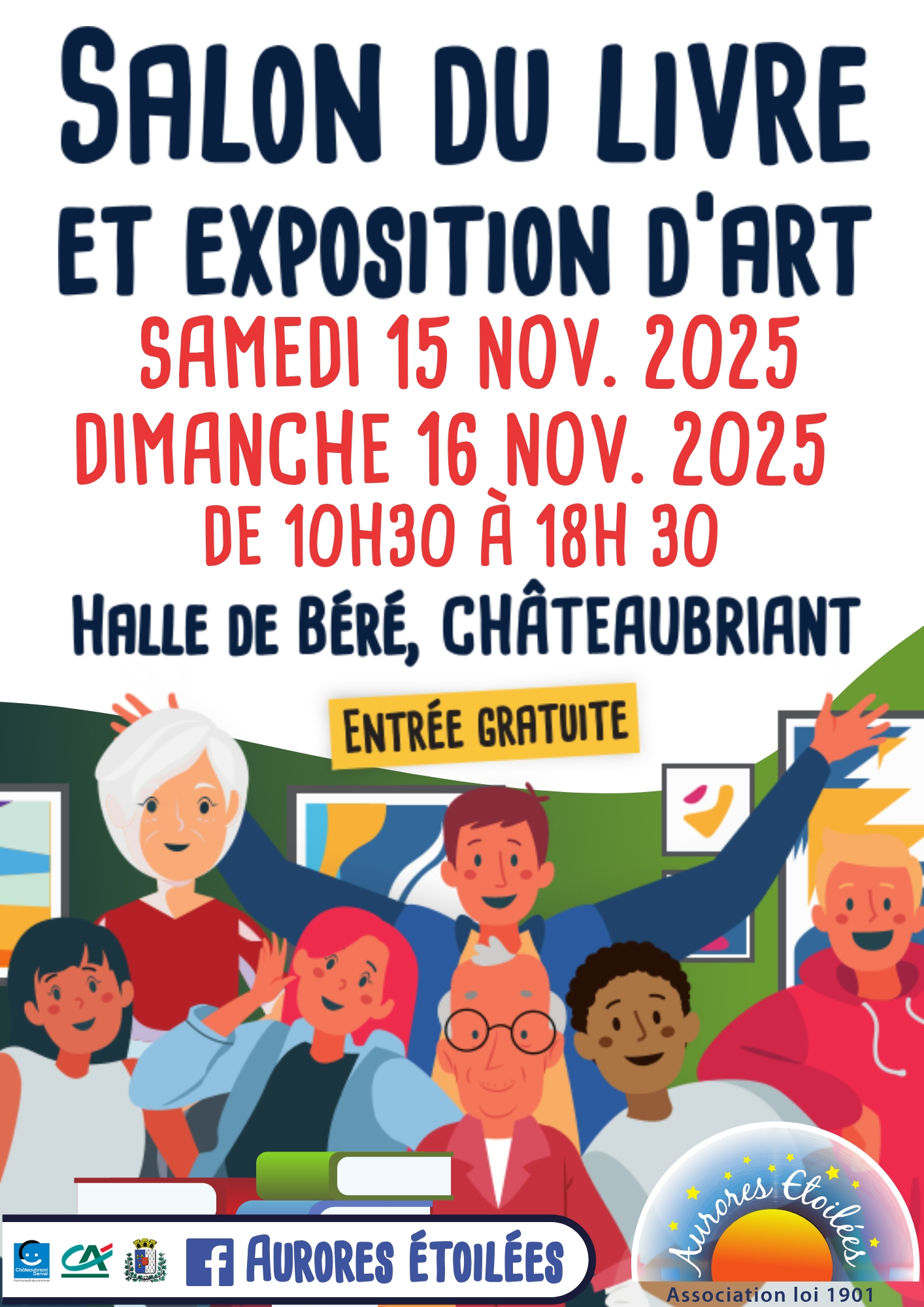 Événements passés de Hervé Gransart : affiche du Salon du livre et exposition d’art de Châteaubriant pour ses dédicaces et rencontres avec ses lecteurs.
