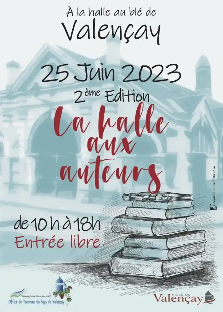 Affiche La Halle aux Auteurs de Valençay. Dédicaces Hervé Gransart — 25 juin 2023.