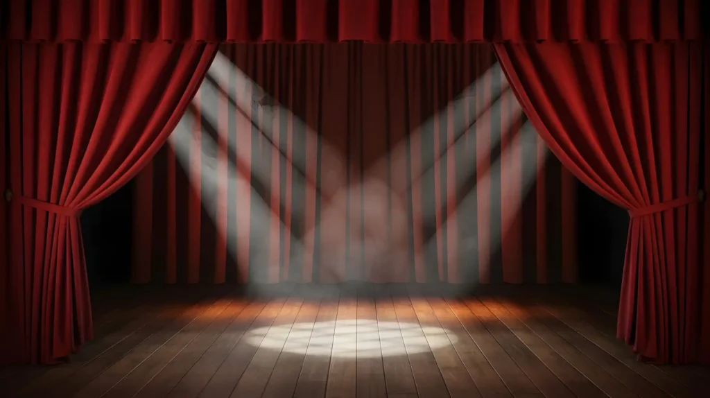 Scène de théâtre où vous pouvez retrouver les créations théâtrales du dramaturge et souffleur d'histoires à hauteur humaine, Hervé Gransart.